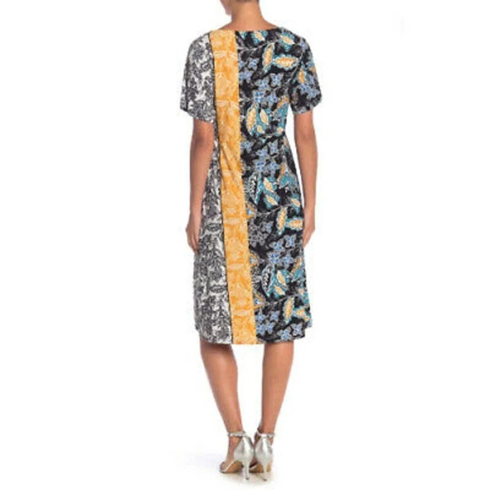 London Times Women’s Tri Color Paisley Midi Dress Plus Size 2X NWT - Picture 2 of 6